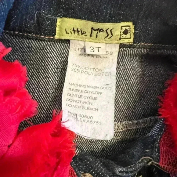 Little Mass brand unique jean vest with fringe size 3T (F133) - Picture 4 of 7